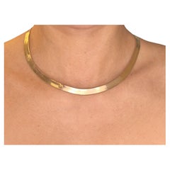 Vintage 14k Gelbgold Herringbone Halskette