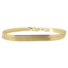 Bracelet vintage en or jaune 14k brillant à chevrons. Chevrons larges