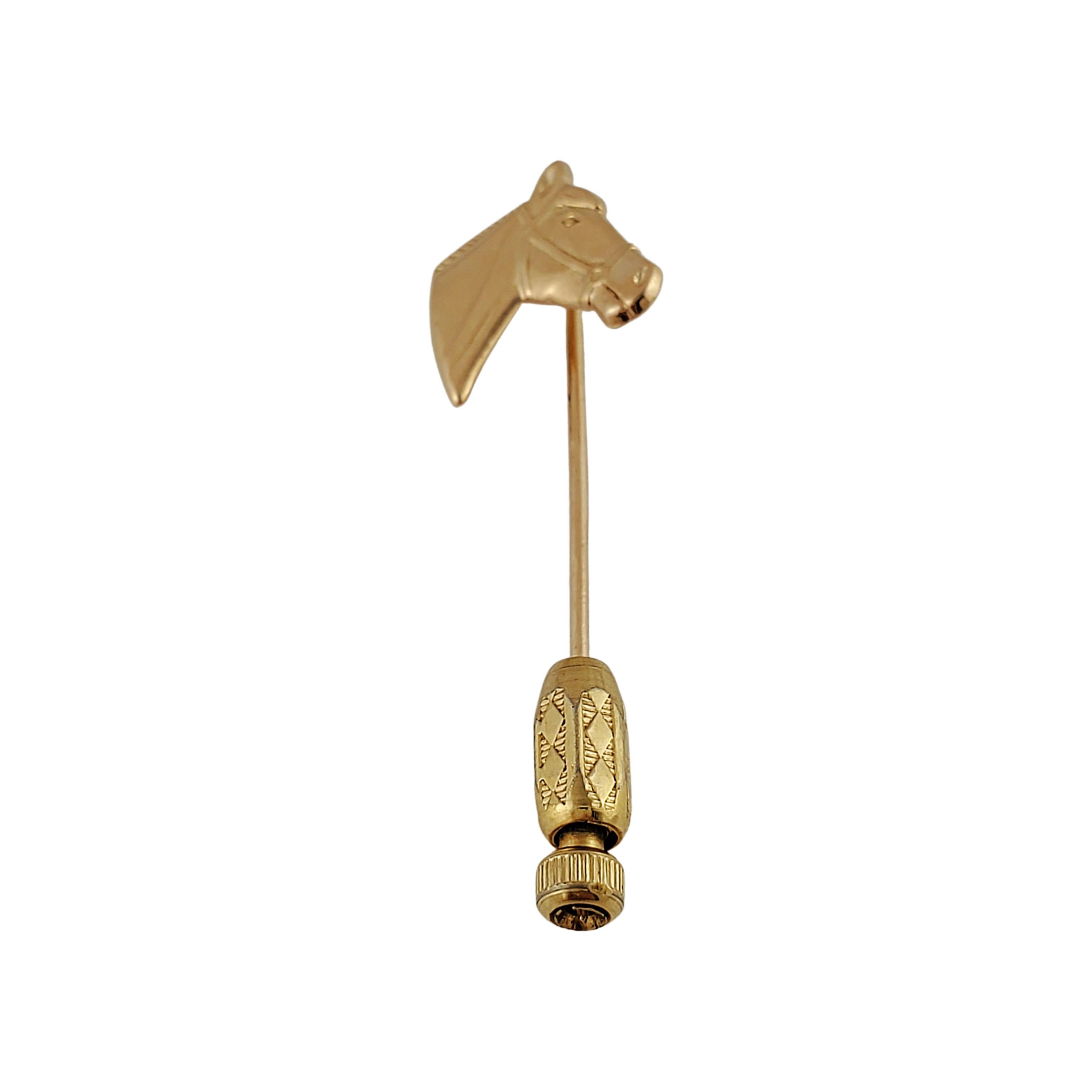 14K Yellow Gold Horse Stick Pin at 1stDibs