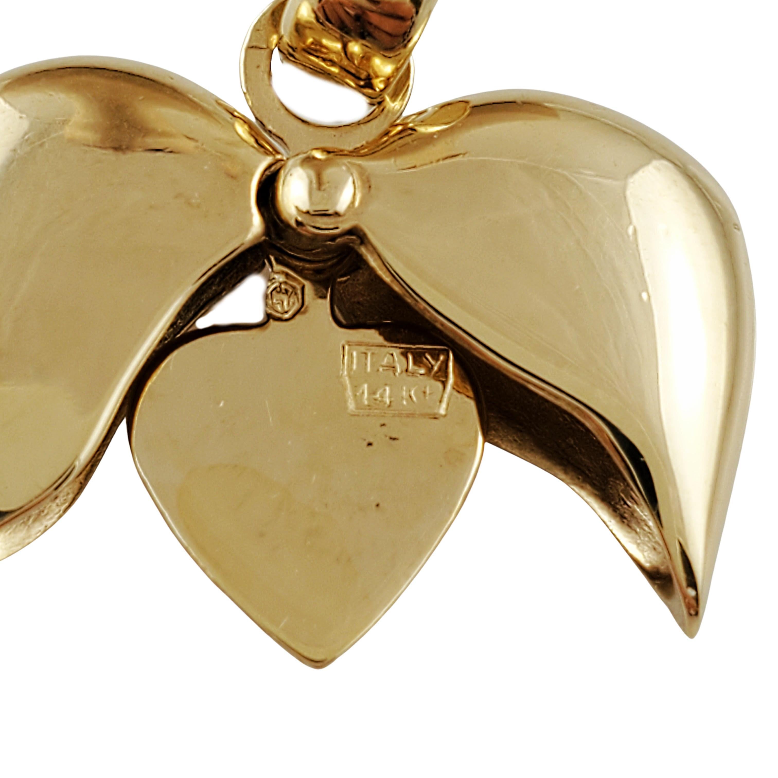 Vintage 14K Yellow Gold I Love You Heart Charm 1