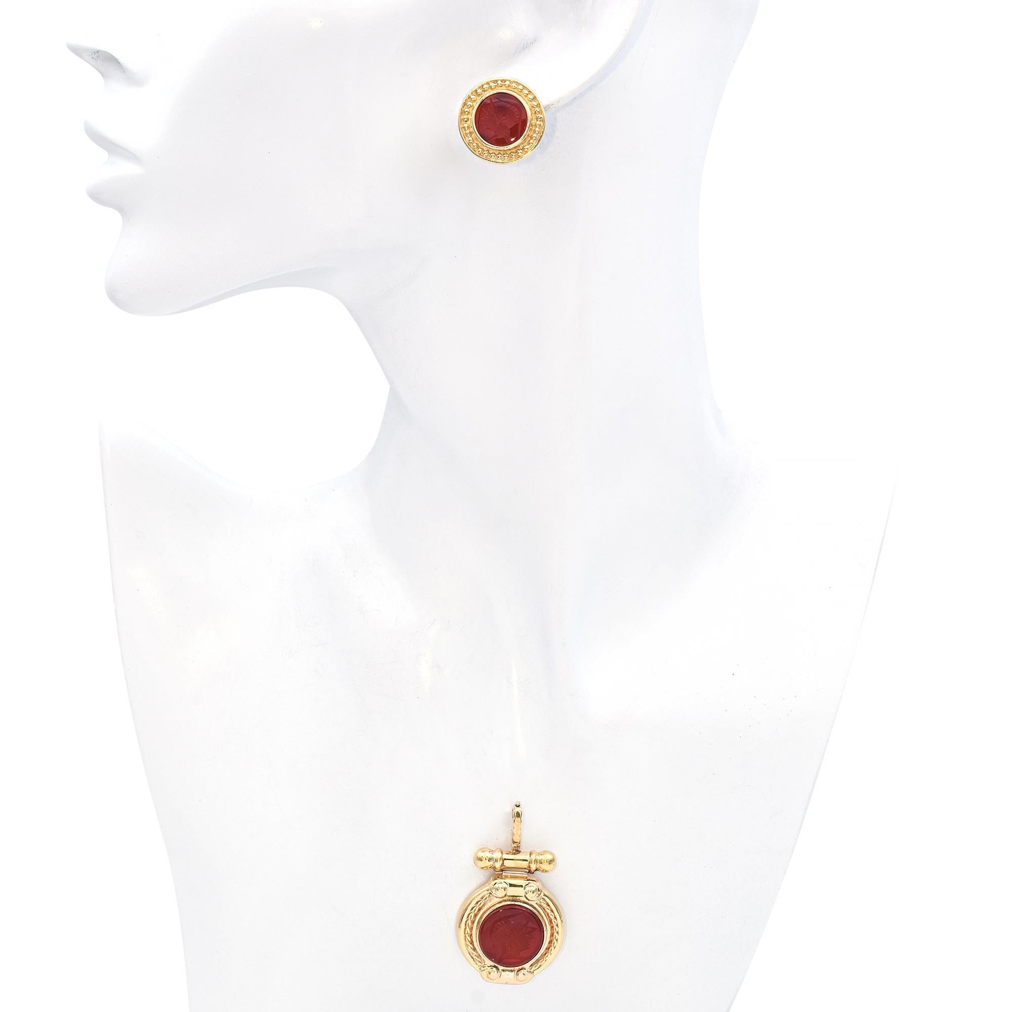 Set di gioielli d'epoca in oro giallo 14 ct. In condizioni buone in vendita a New York, NY