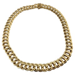Vintage 14k Yellow Gold Italian Double Curb Link Necklace