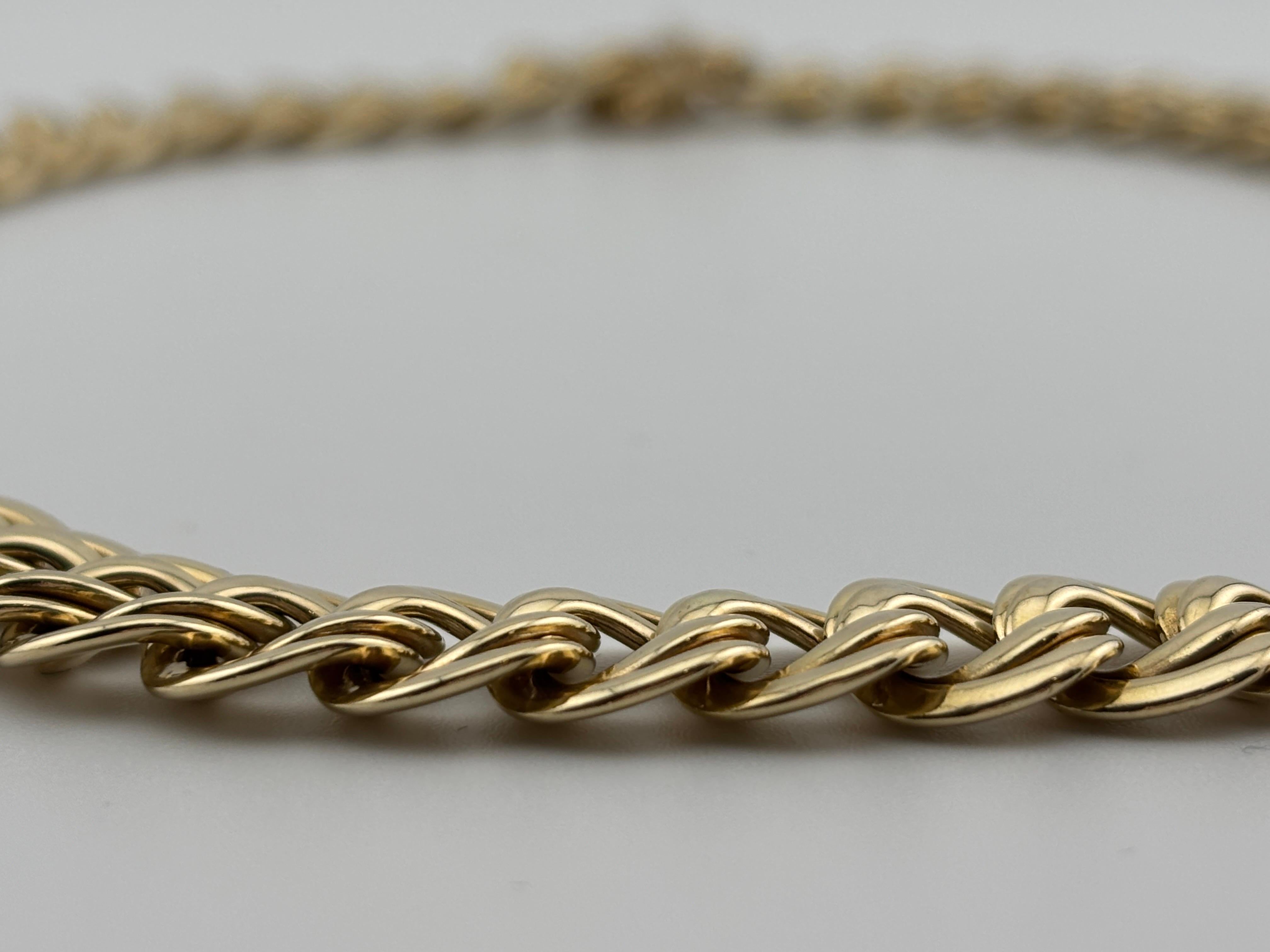 Vintage 14k Yellow Gold Italian Double Curb Link Necklace For Sale 1