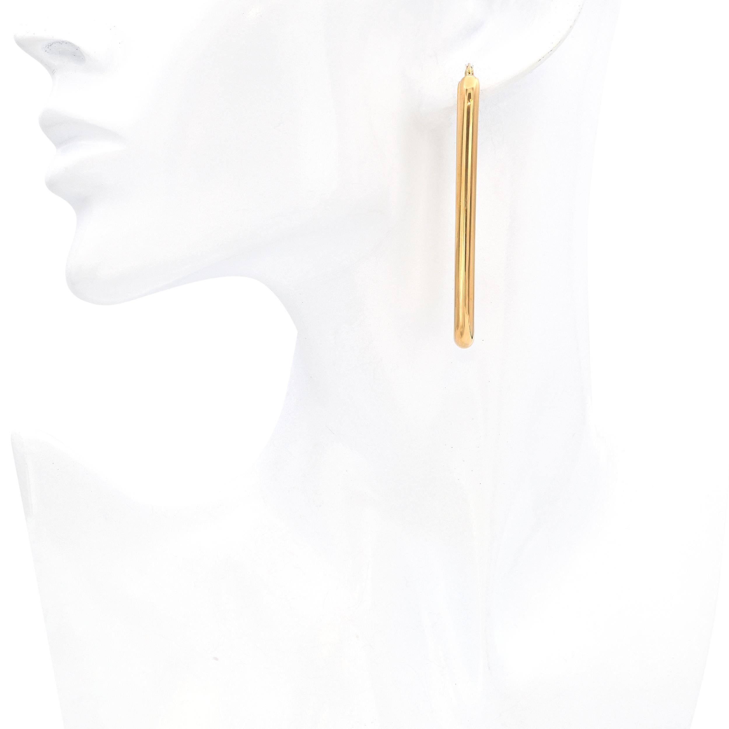 Vintage 14k Gelbgold Italienisch Hoop Ohrringe im Zustand „Gut“ im Angebot in New York, NY