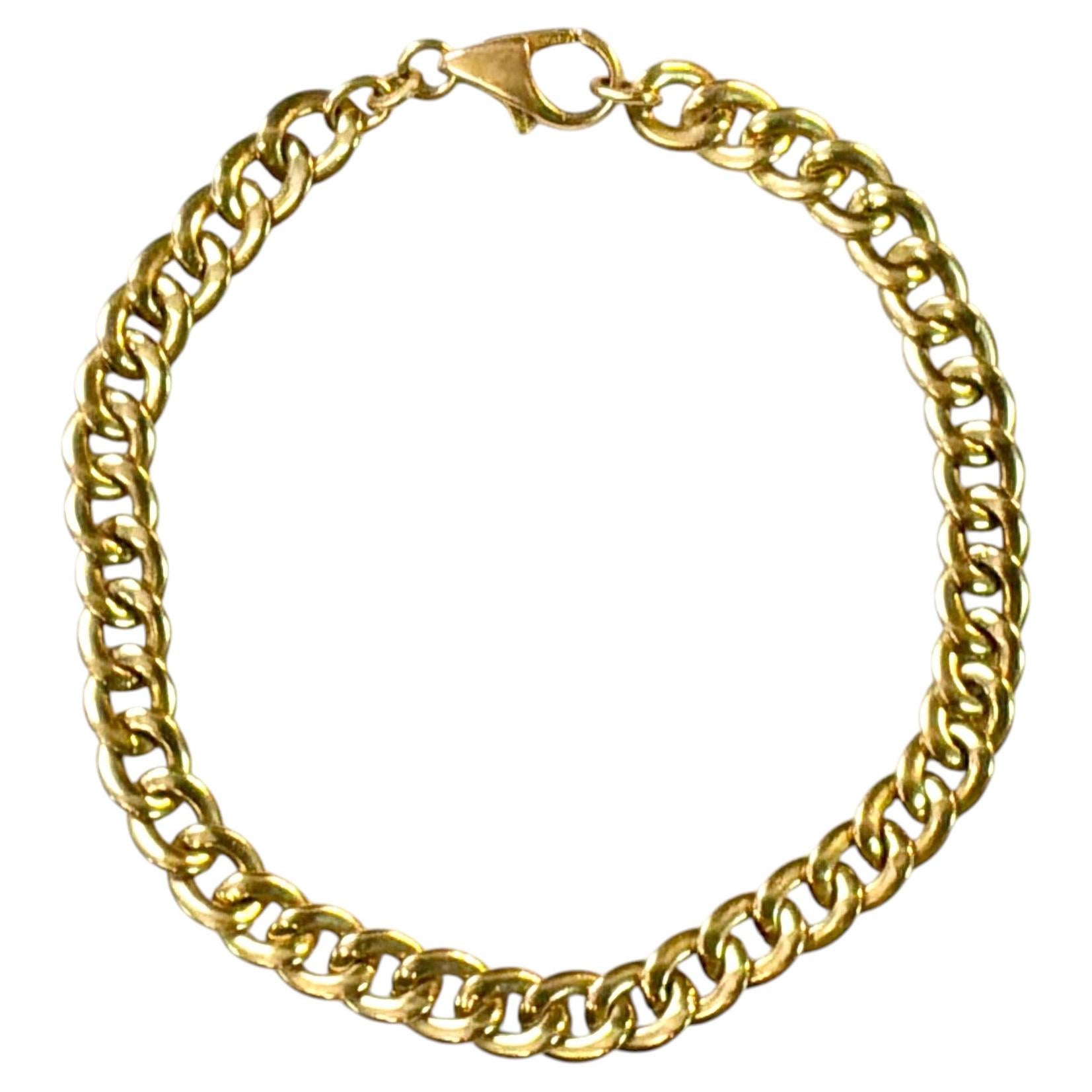 Vintage-Armband aus 14-karätigem Gelbgold mit italienischen Gliedern, Unisex, 8,25" lang