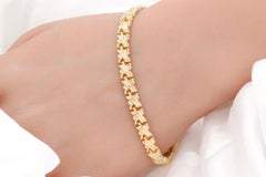 Vintage 14K Gelbgold Italienisch X Link Armband