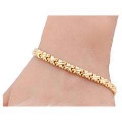 Vintage 14K Yellow Gold Italian X Link Bracelet
