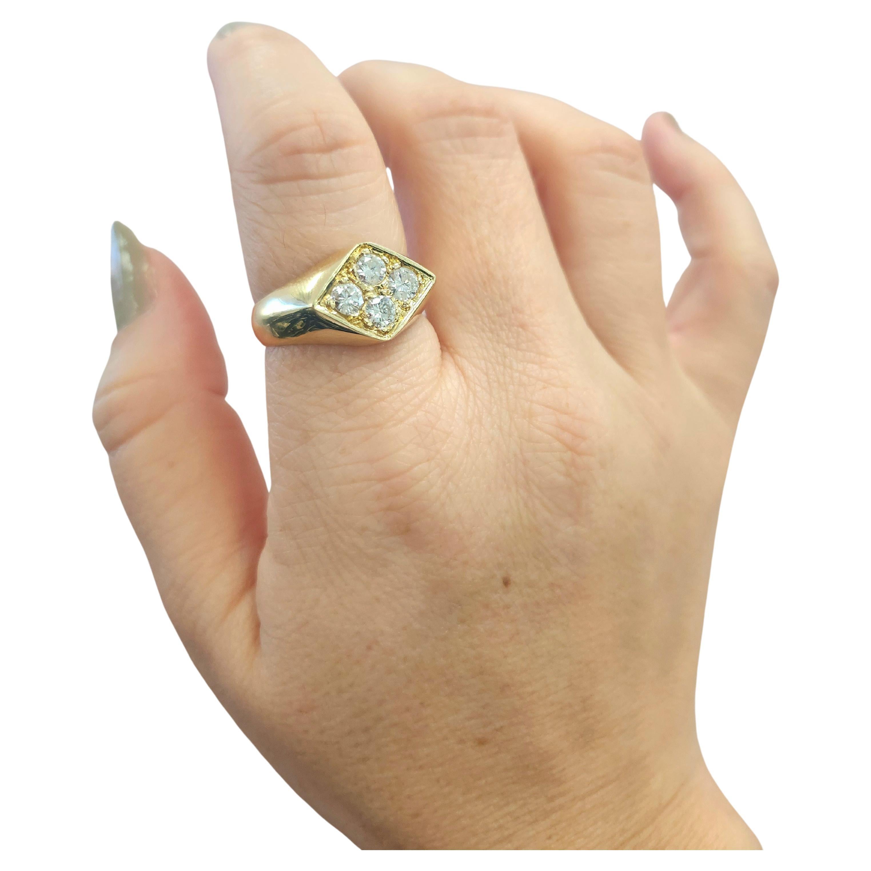 This bold and dapper four-stone diamond ring is a true showstopper! Designed with a cool angled shank, this ring strikes the perfect balance between modern edge and timeless sophistication.

Features:
💎 Four substantial diamonds – Total weight: