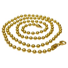 Vintage 14K Yellow Gold Large Ball Chain Necklace 23"