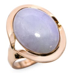 Vintage 14k Yellow Gold Lavender Jade Ring