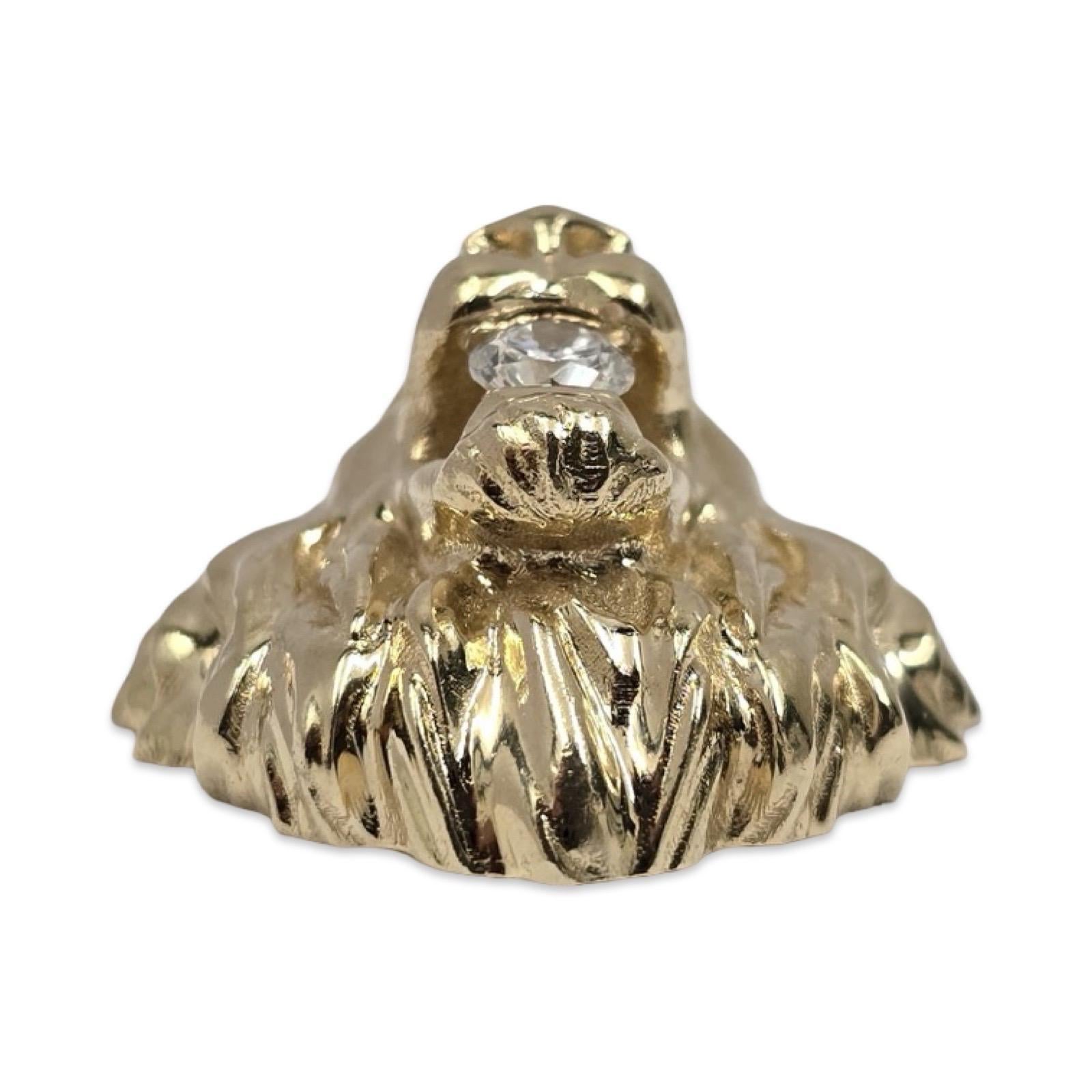 Vintage 14K Gelbgold Löwenkopf-Anhänger mit 0,40ct GIA-zertifizierten Diamanten Herren im Angebot