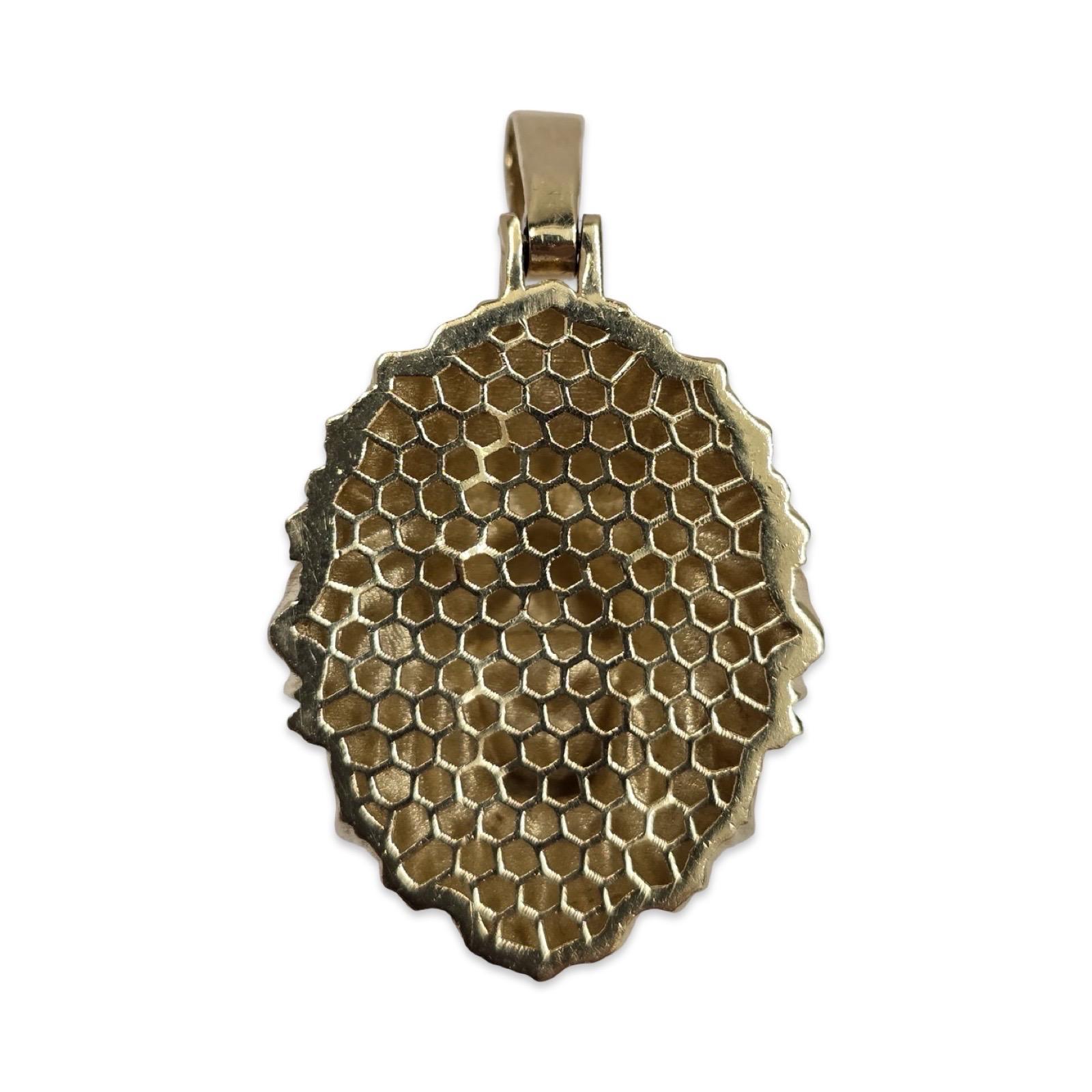 Vintage 14K Gelbgold Löwenkopf-Anhänger mit 0,40ct GIA-zertifizierten Diamanten im Angebot 1