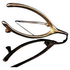 Vintage 14K Yellow Gold Lucky Wishbone Pin Brooch Good Luck Charm 35mm