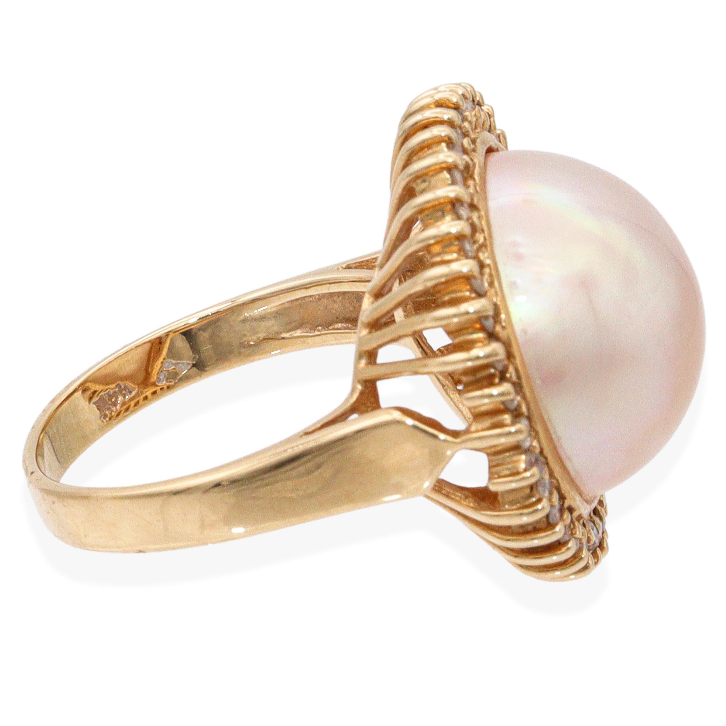 Vintage 14k Gelbgold Mabe Perlenschmuck Set im Angebot 6