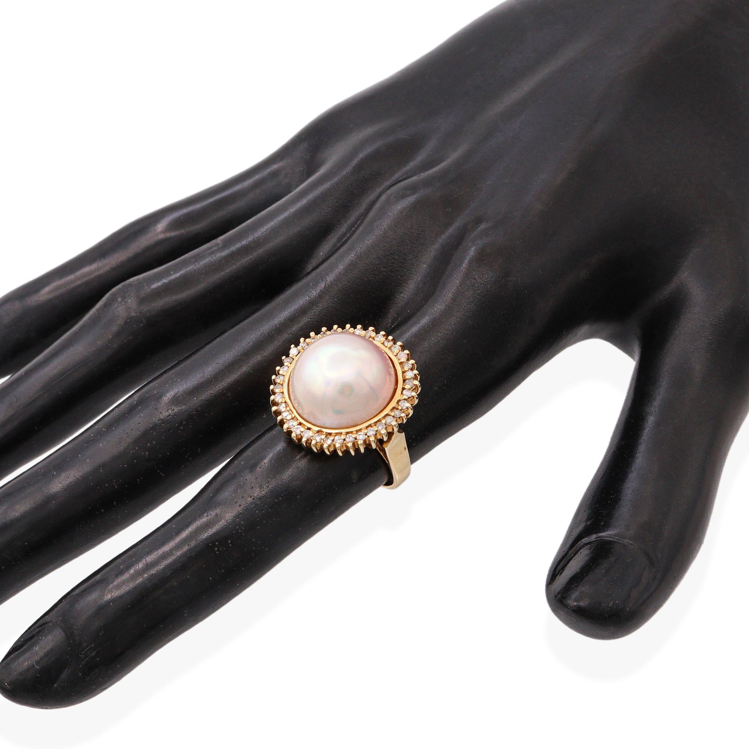 Vintage 14k Gelbgold Mabe Perlenschmuck Set im Zustand „Gut“ im Angebot in New York, NY