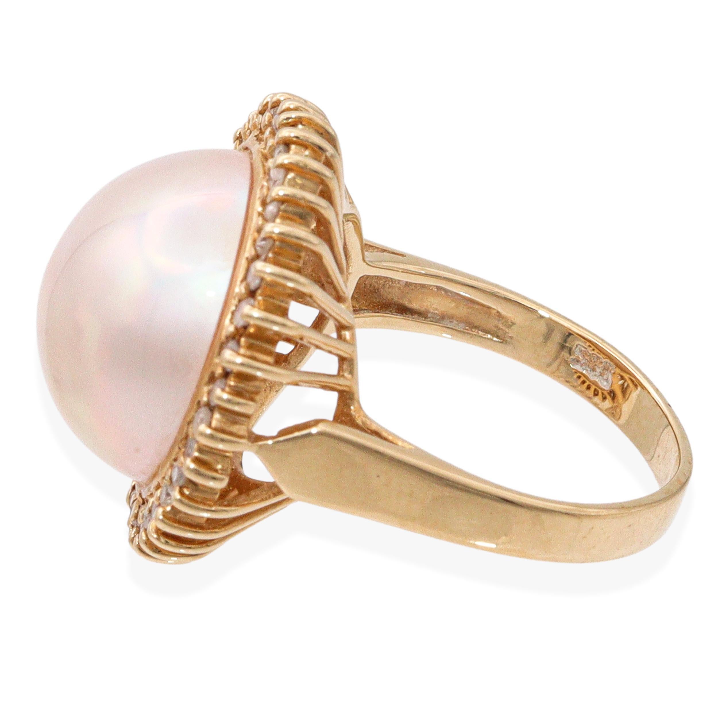 Vintage 14k Gelbgold Mabe Perlenschmuck Set im Angebot 5