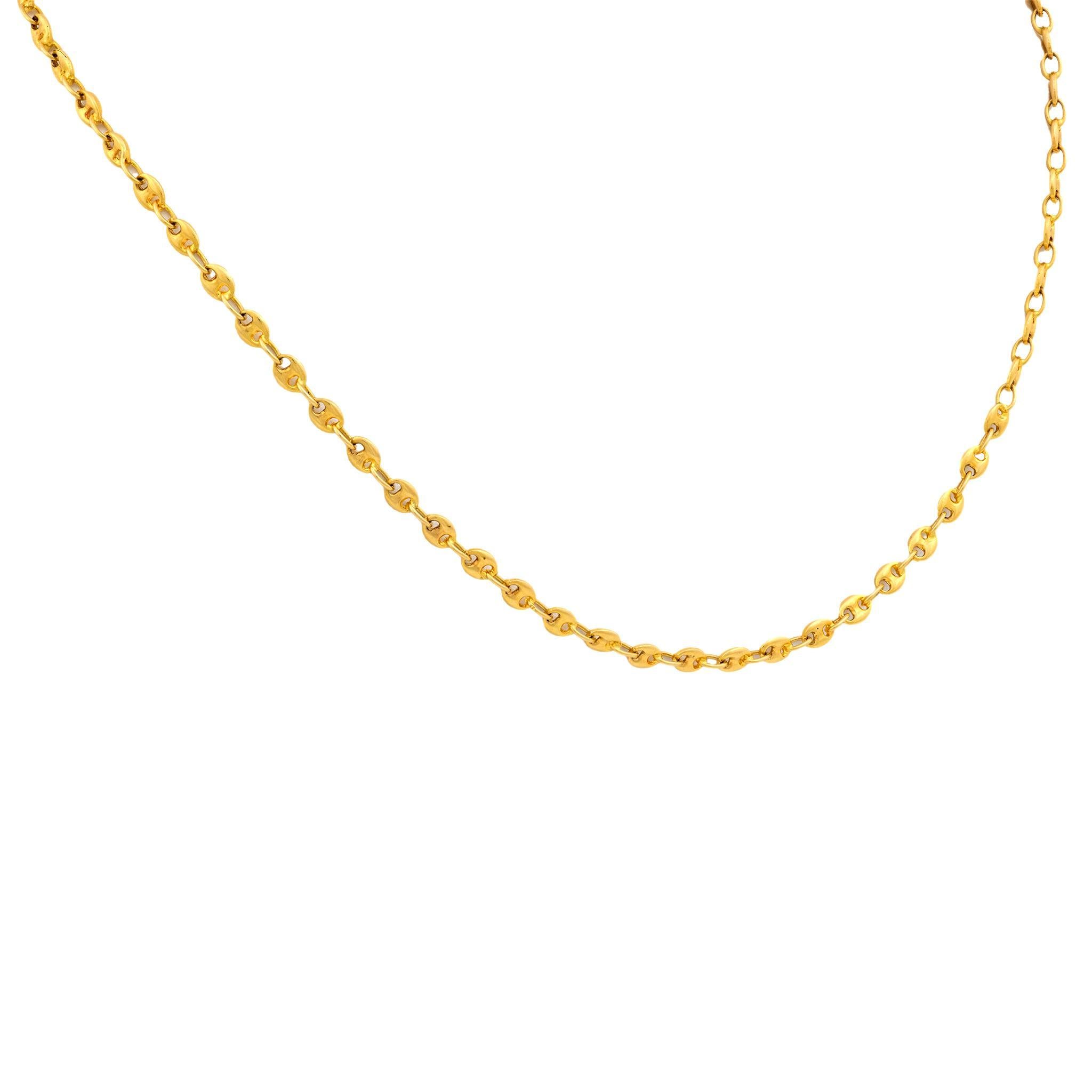 Moderno Collana vintage con catena Marin in oro giallo 14 carati in vendita