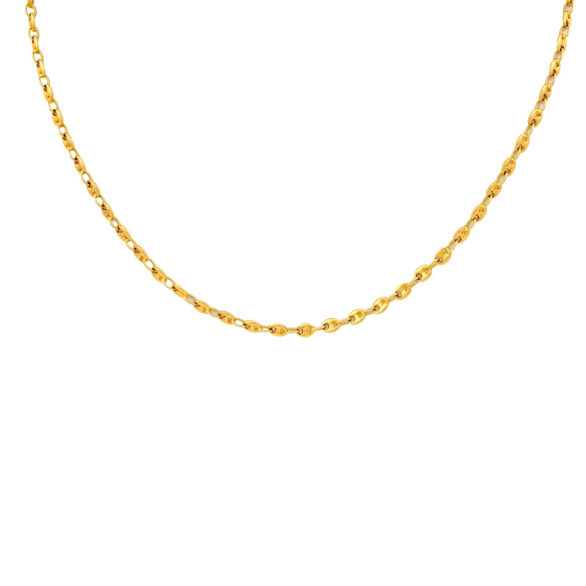 Collier vintage en or jaune 14k avec chaîne de marins