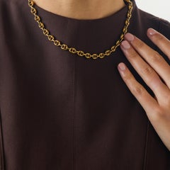 Vintage 14k yellow gold mariners link necklace
