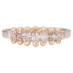 Vintage 14k Yellow Gold Marquise Diamond Ring