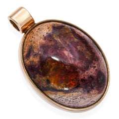 Vintage 14k Yellow Gold Mexican Cantera Opal Pendant