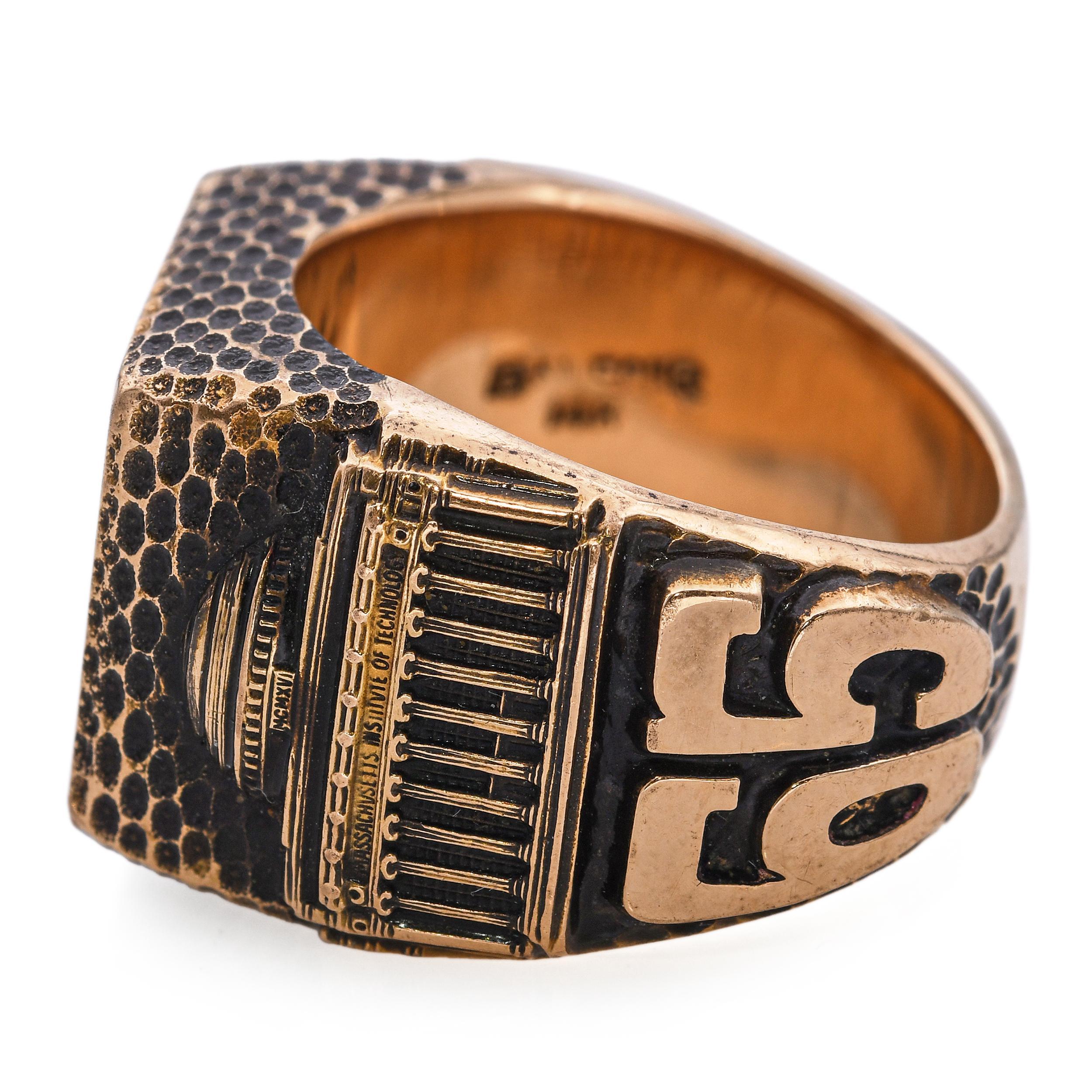 Vintage 14k Gelbgold MIT Klasse von 1965 Messing Ratte Ring Damen im Angebot