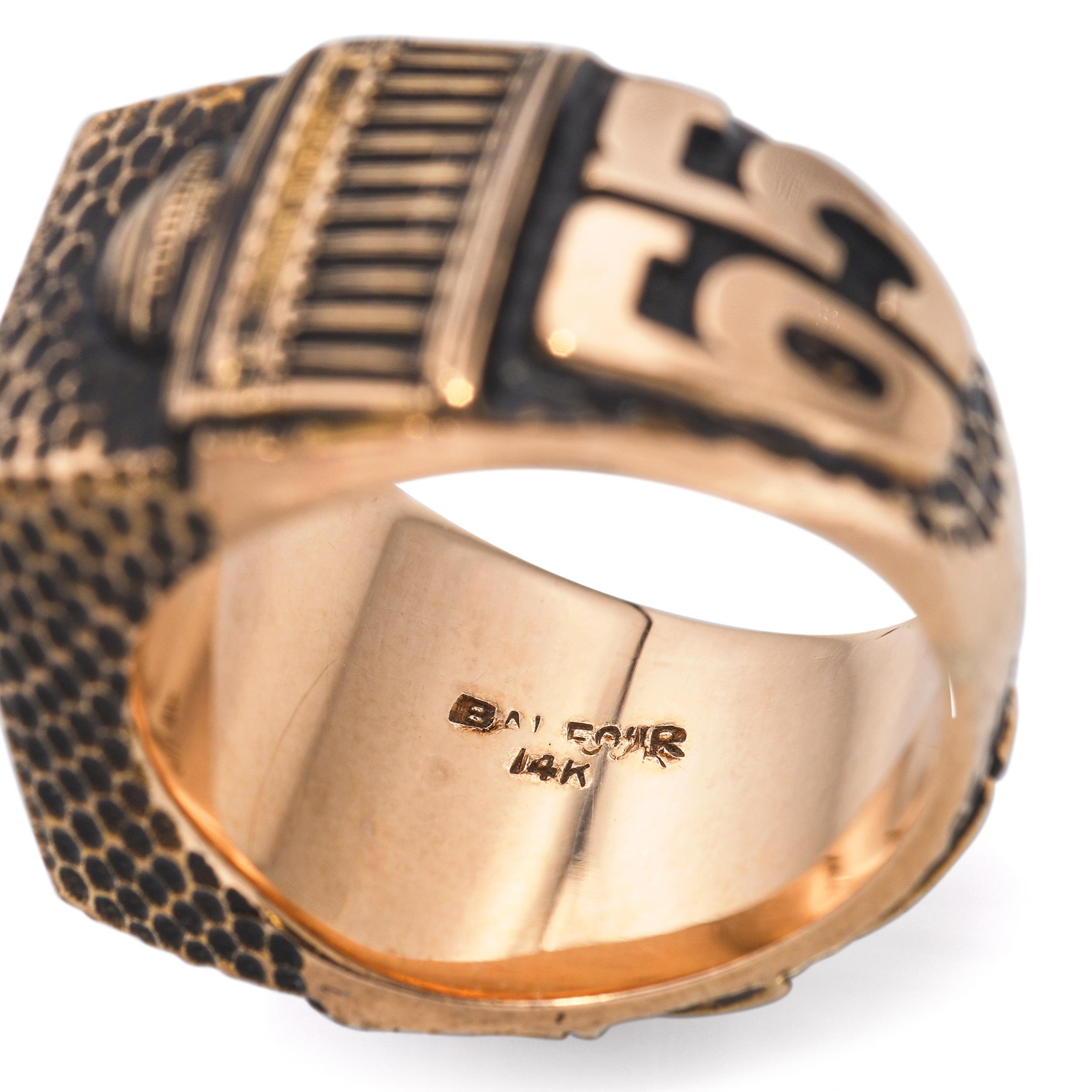 Vintage 14k Gelbgold MIT Klasse von 1965 Messing Ratte Ring im Angebot 3