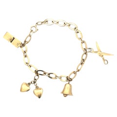 Vintage 14K Yellow Gold Multi Charm Bracelet