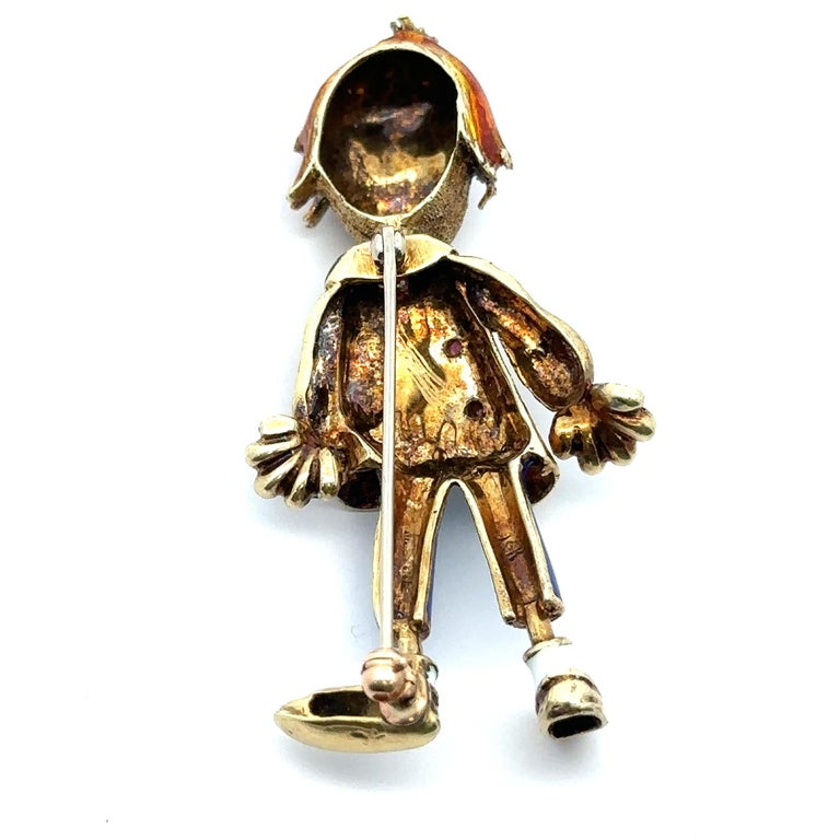 Broche émaillée Chat Clown – Bijou Fantaisie Coloré, Neuf