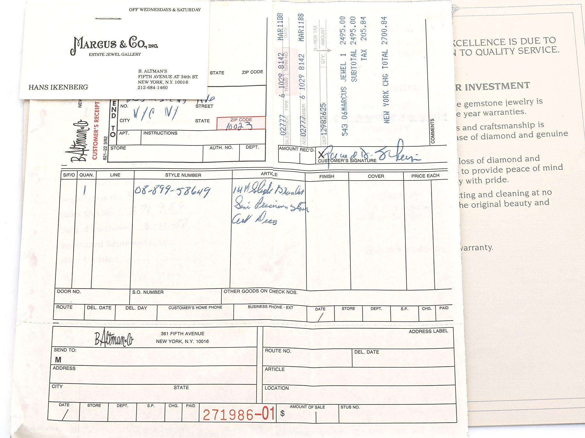 Bracciale Charm d'epoca in oro giallo 14 carati con pietra multipla e scatola con ricevuta in vendita 4