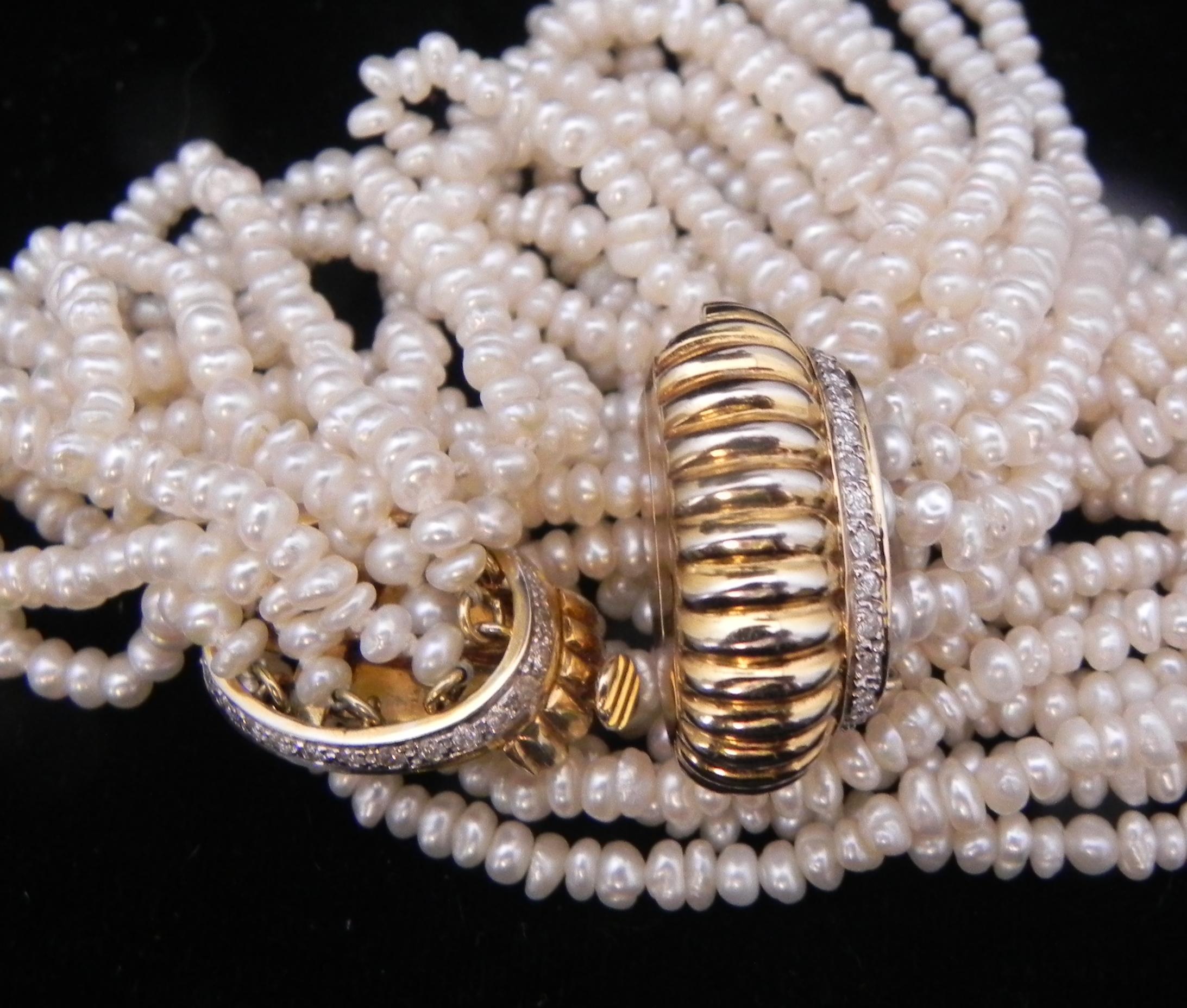 multi strand seed pearl necklace