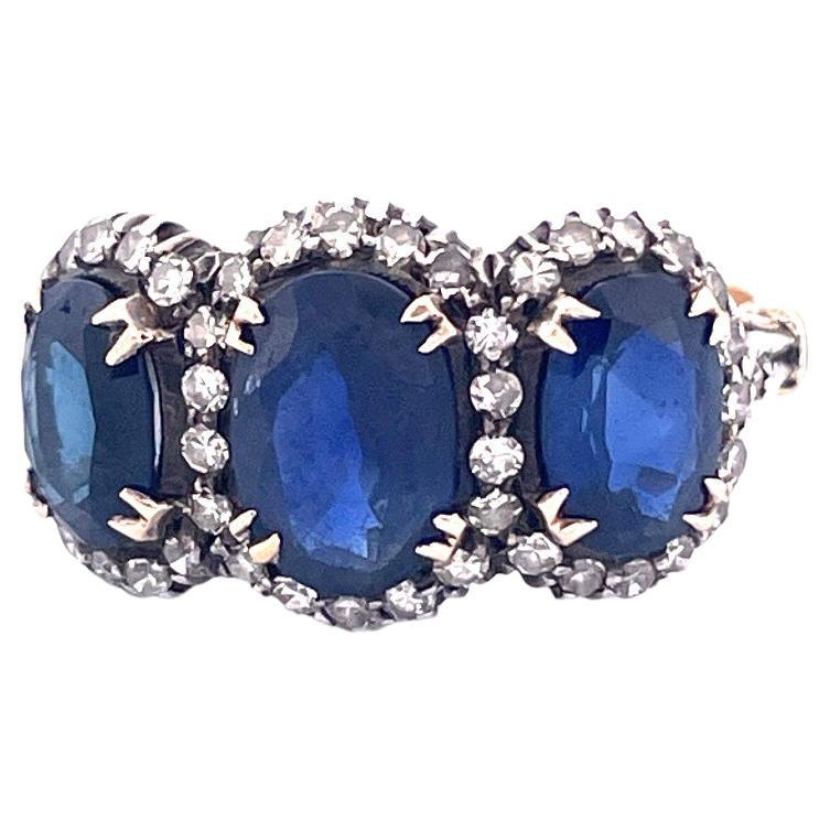 Vintage 14k Yellow Gold Natural Sapphire Ring For Sale