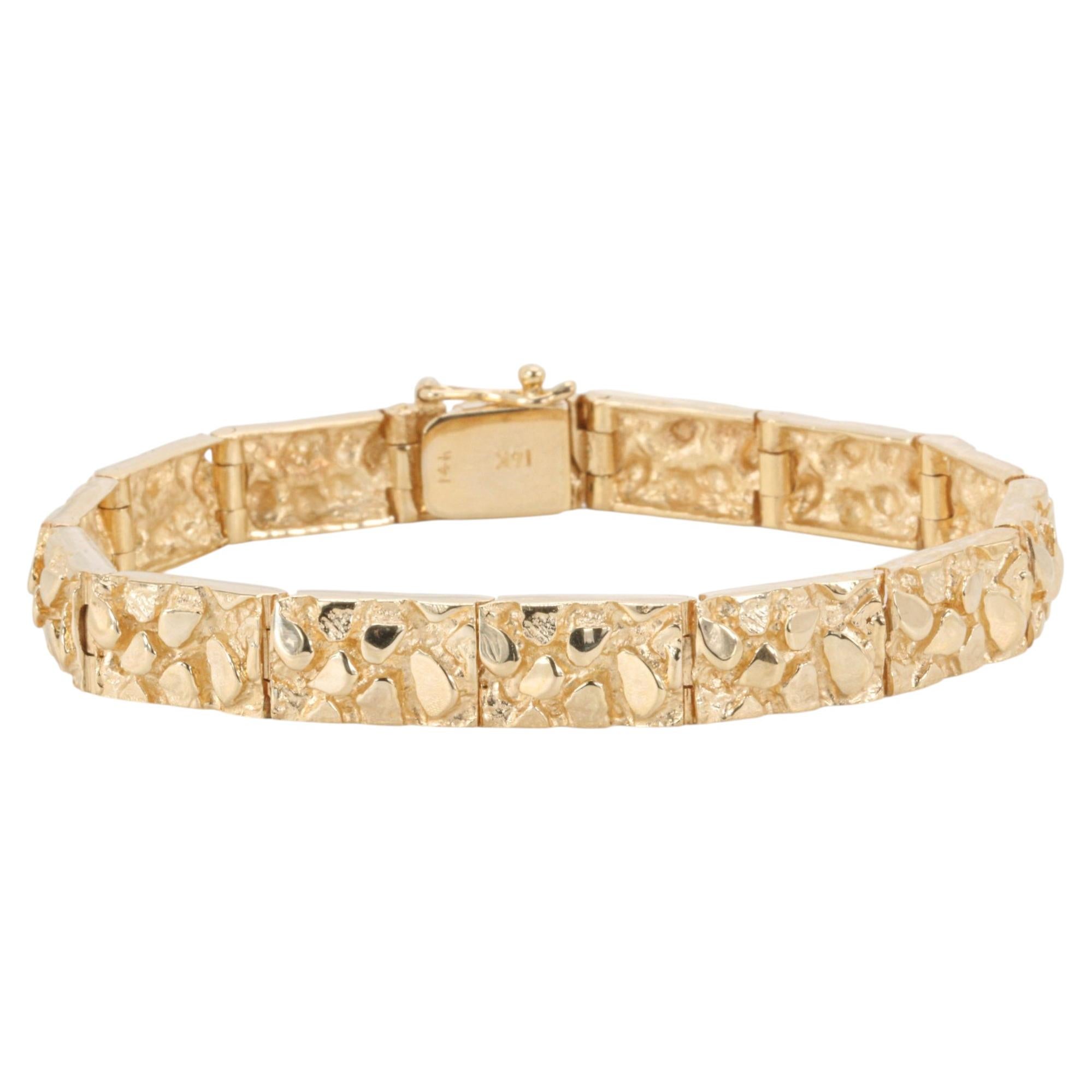 Vintage 14K Yellow Gold Nugget Bracelet
