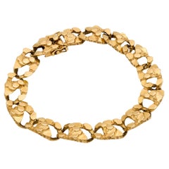 Vintage 14k yellow gold nugget bracelet