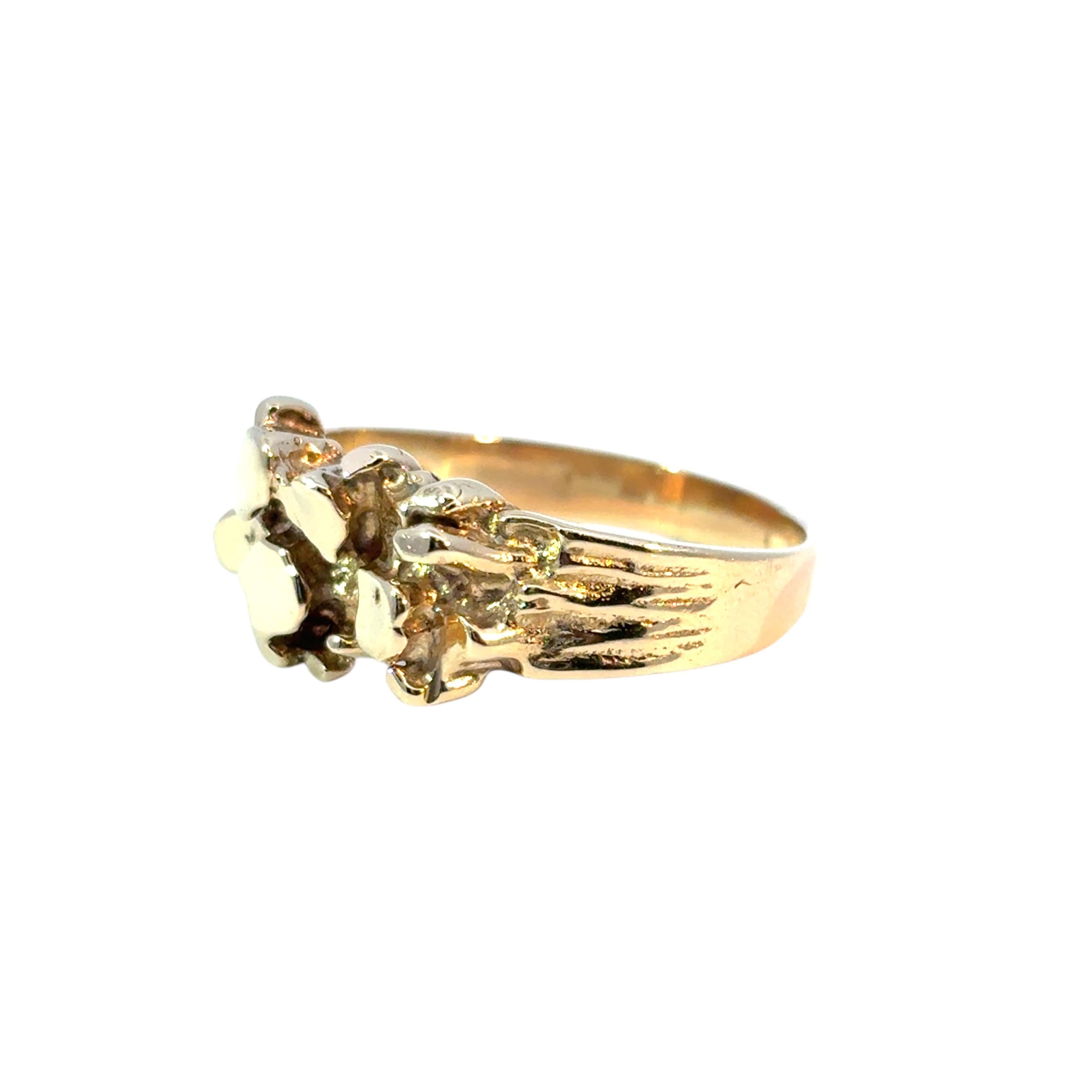 Vintage 14k Yellow Gold Nugget Ring For Sale 8