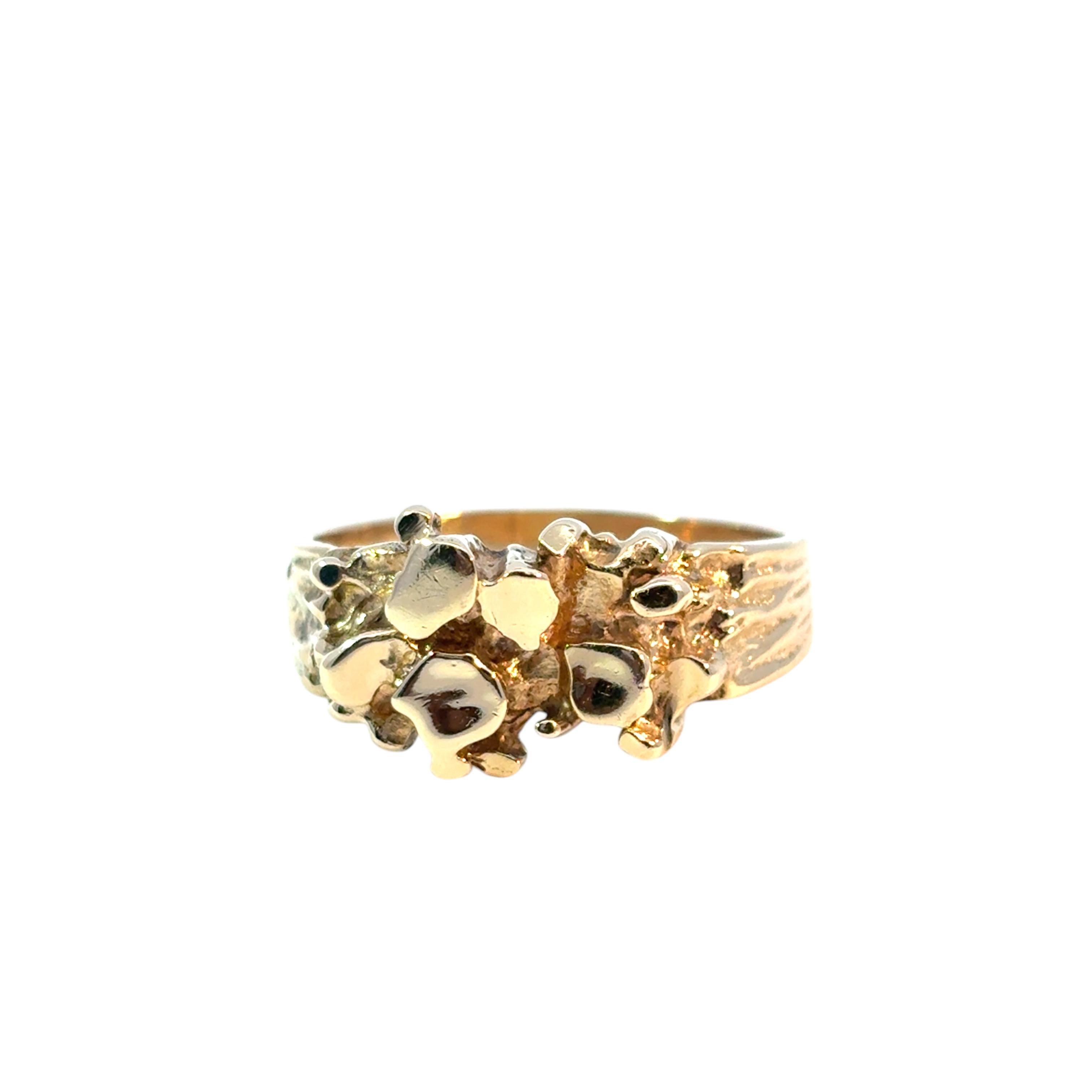 Vintage 14k Yellow Gold Nugget Ring For Sale 9