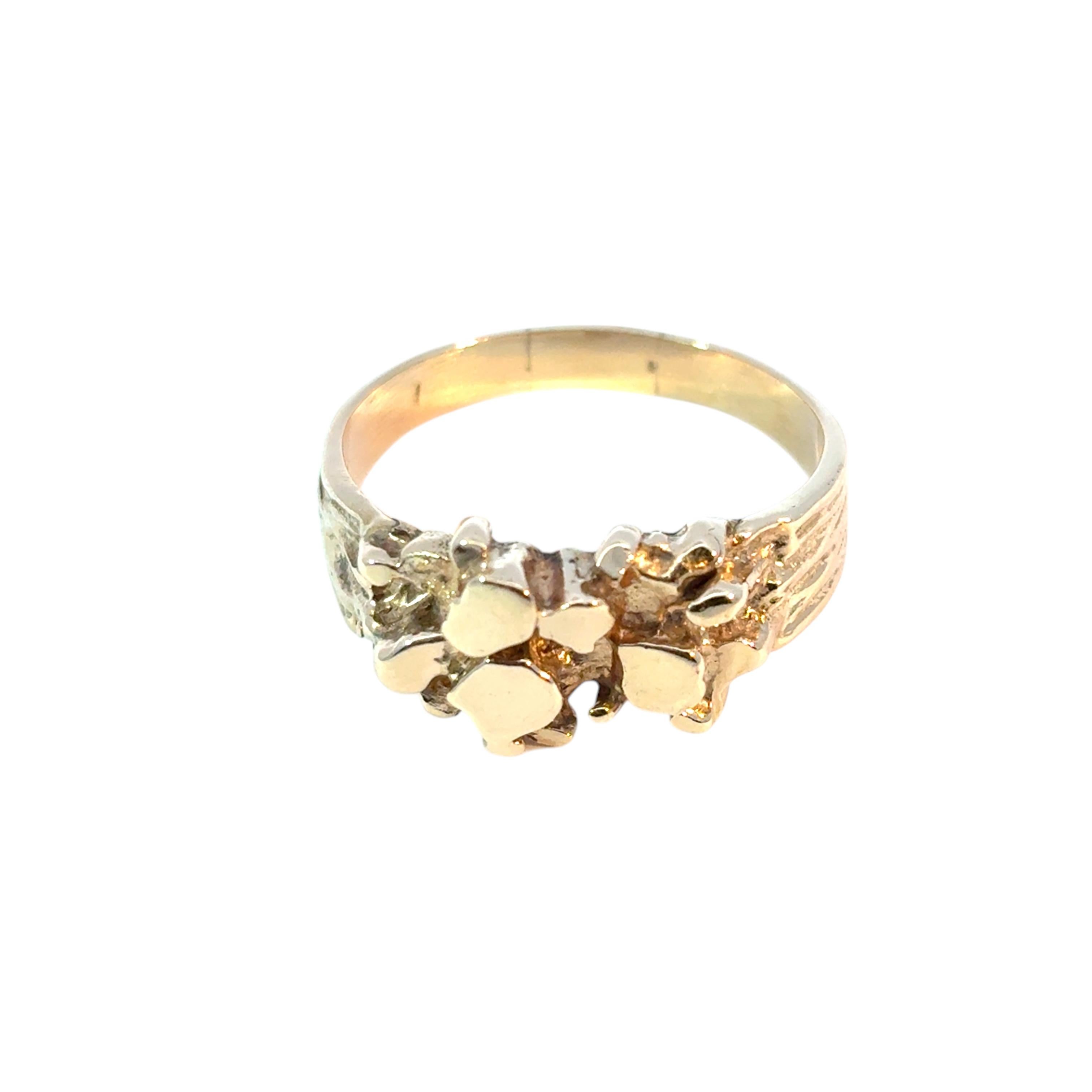 Vintage 14k Yellow Gold Nugget Ring For Sale 10
