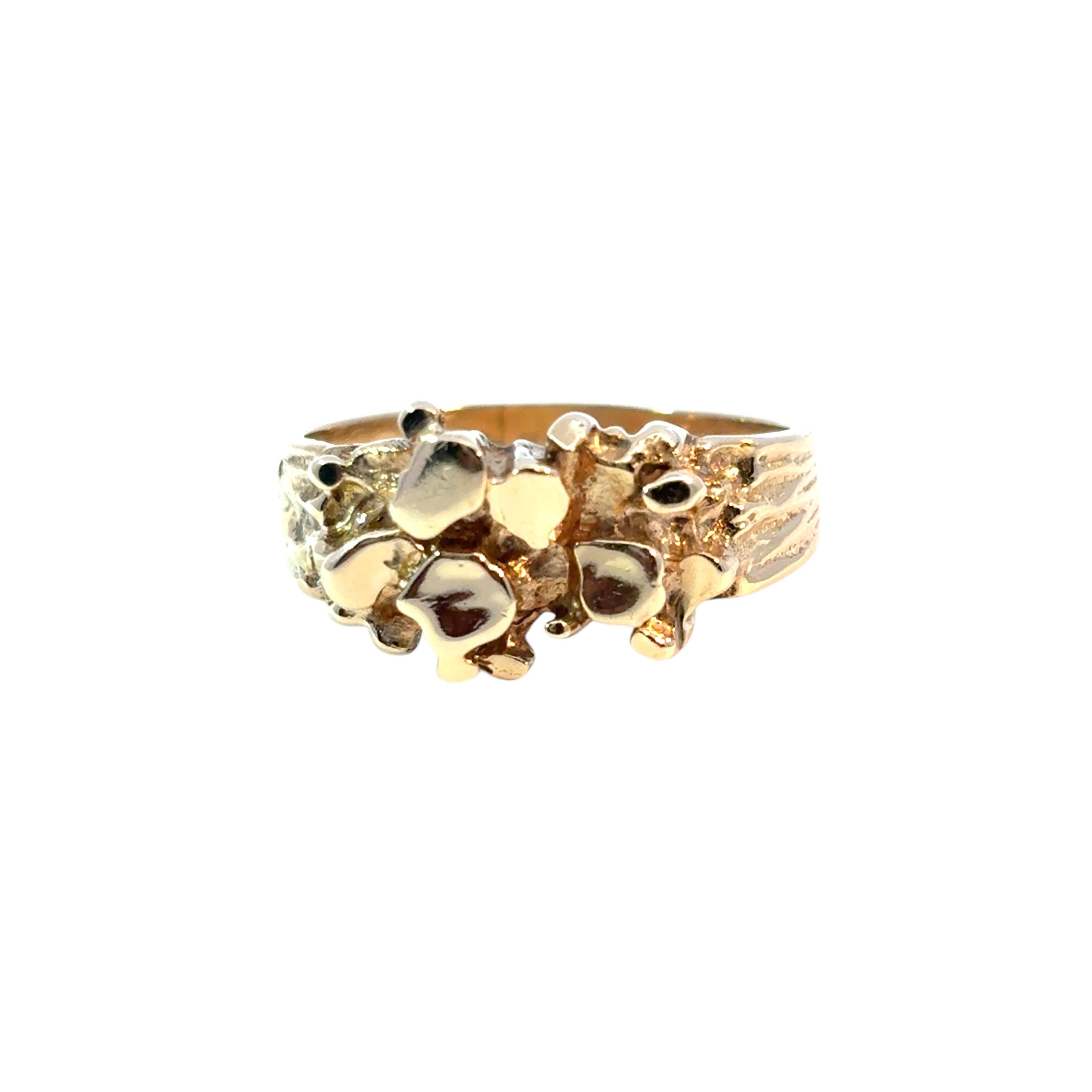 Vintage 14k Yellow Gold Nugget Ring For Sale 11