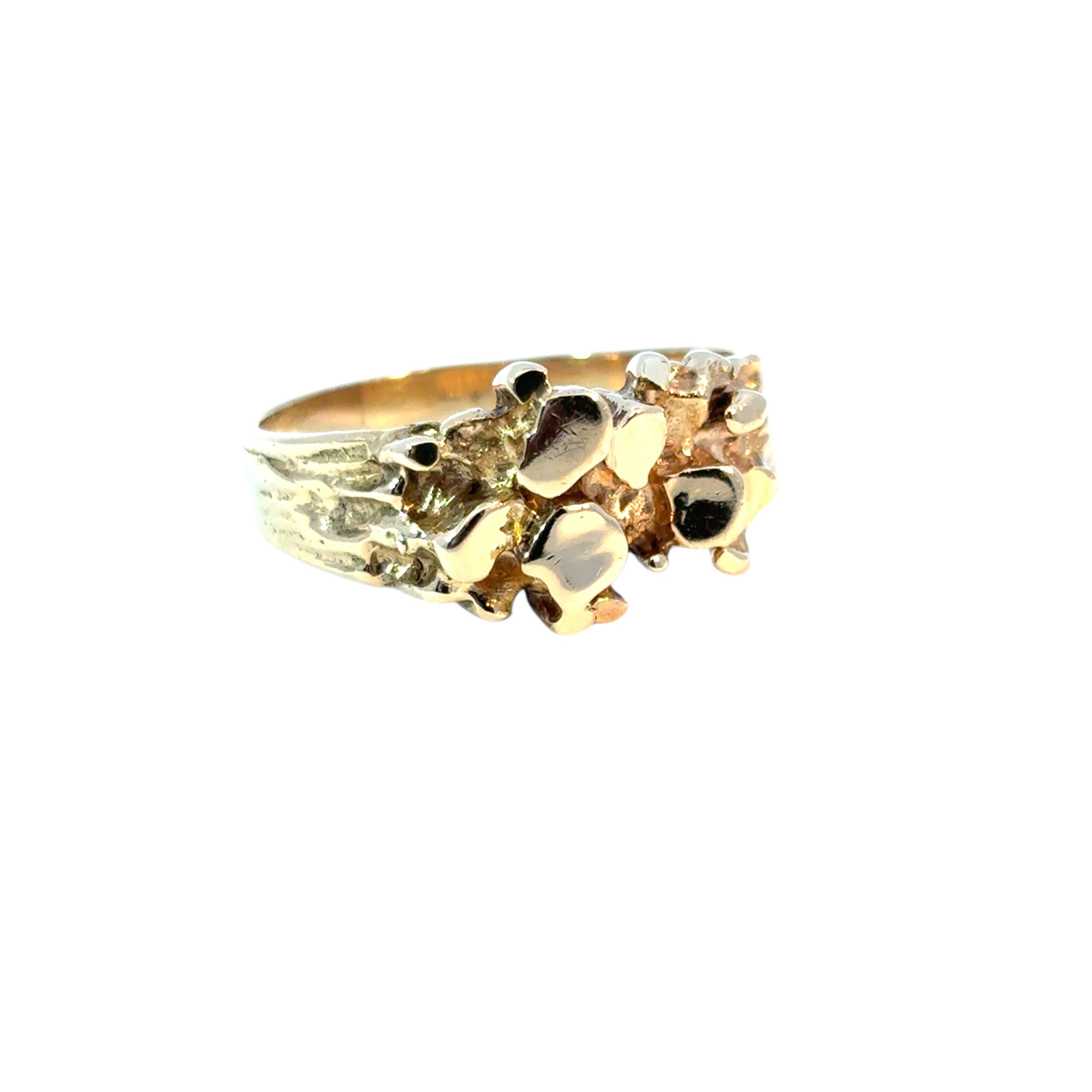 Vintage 14k Yellow Gold Nugget Ring For Sale 1
