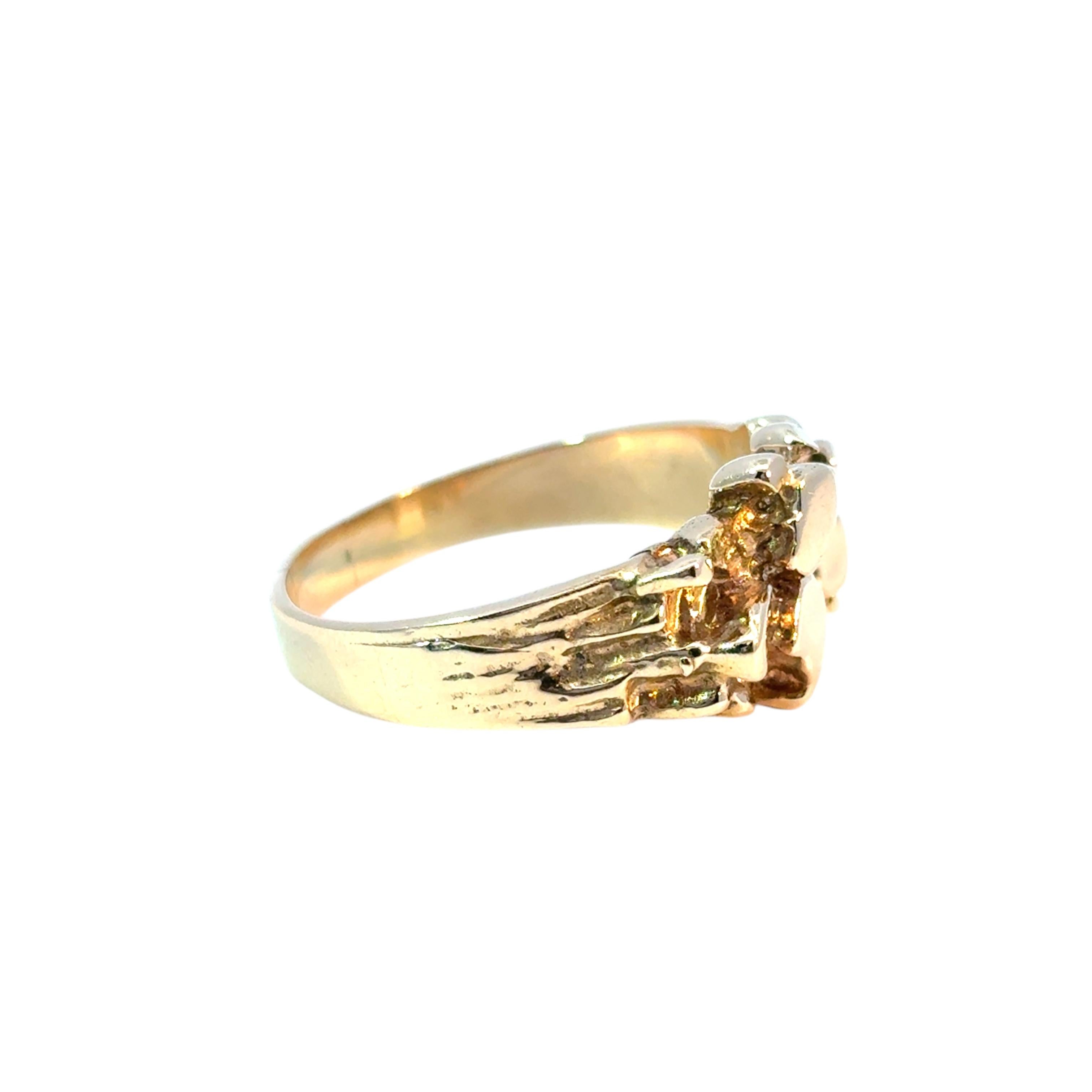Vintage 14k Yellow Gold Nugget Ring For Sale 3