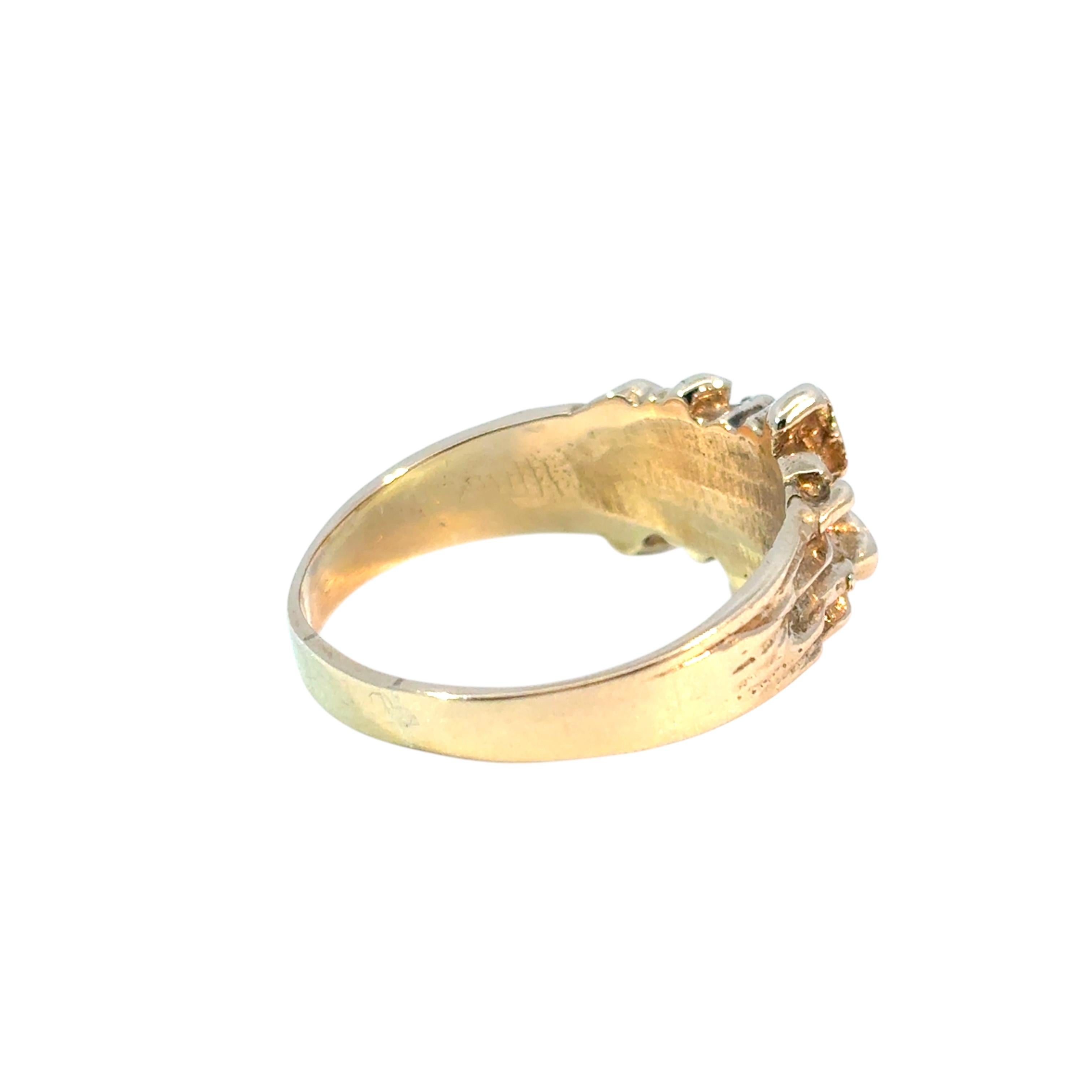 Vintage 14k Yellow Gold Nugget Ring For Sale 4