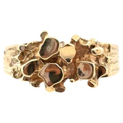 Vintage 14k Yellow Gold Nugget Ring