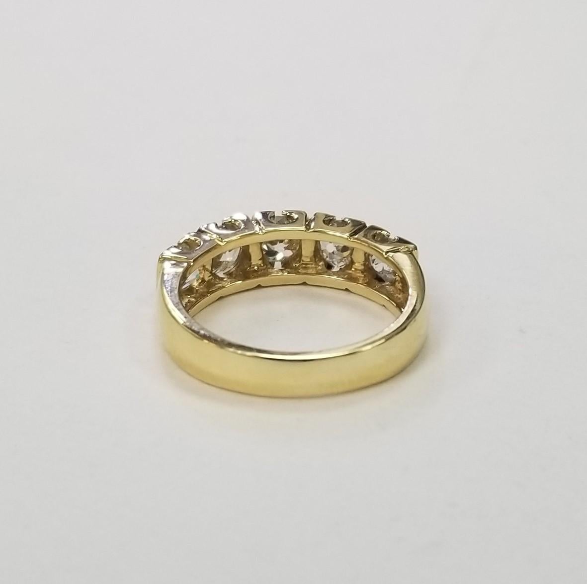 Retro Vintage 14k Yellow Gold Old Minor Cut Diamond Set in a 