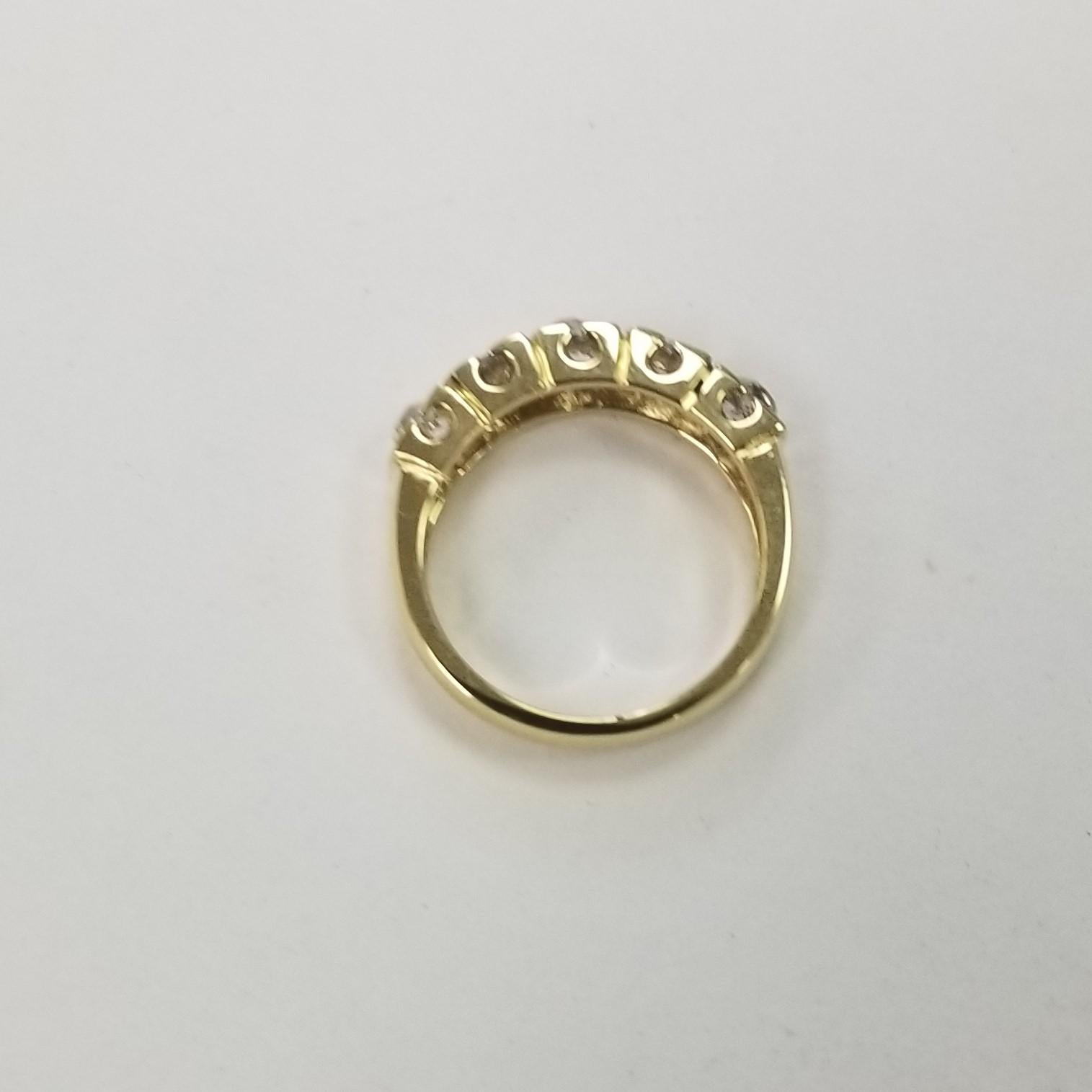 Old Mine Cut Vintage 14k Yellow Gold Old Minor Cut Diamond Set in a 