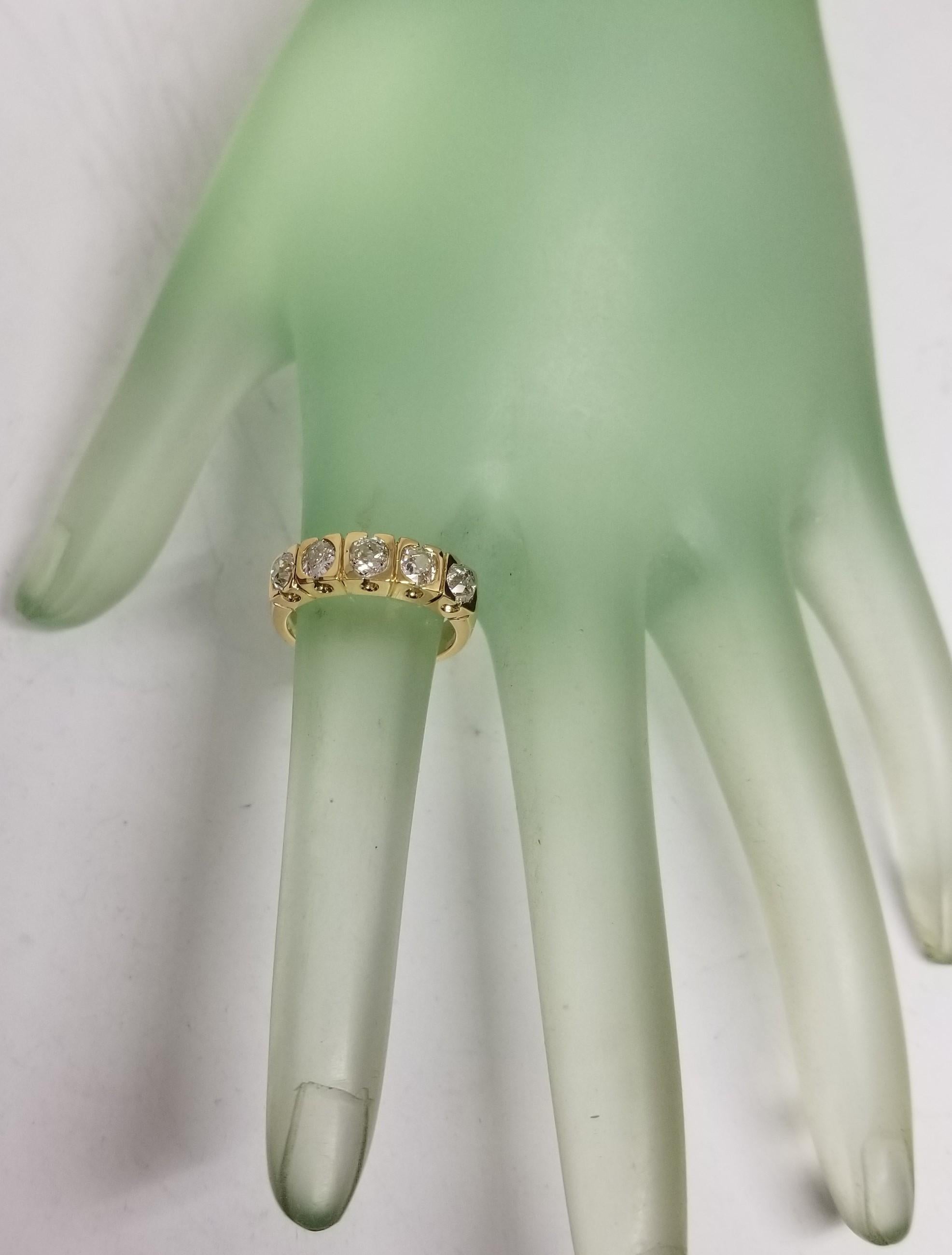 Vintage 14k Yellow Gold Old Minor Cut Diamond Set in a 