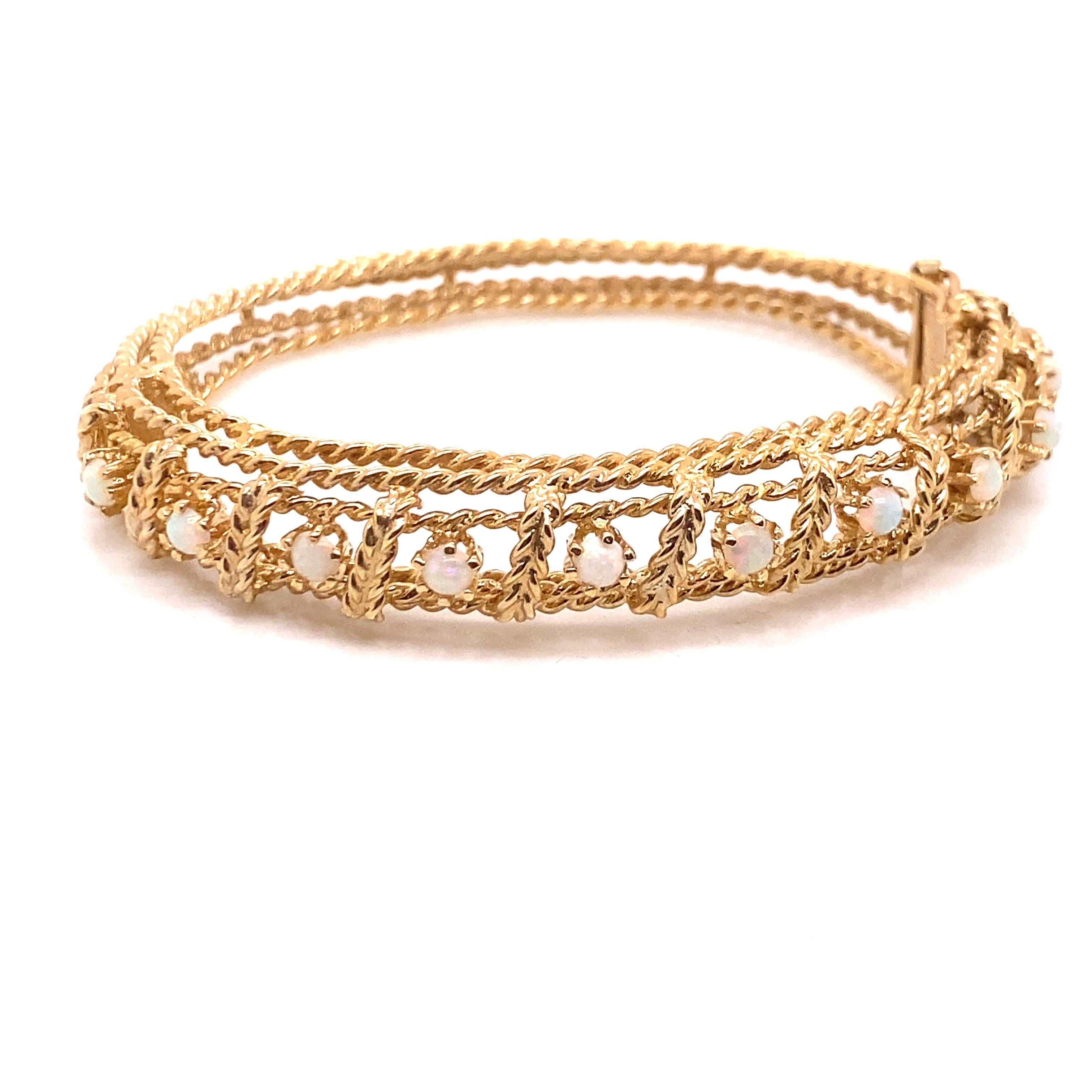 14k gold opal bracelet