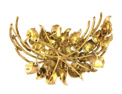 Vintage 14k Yellow Gold Opal Brooch