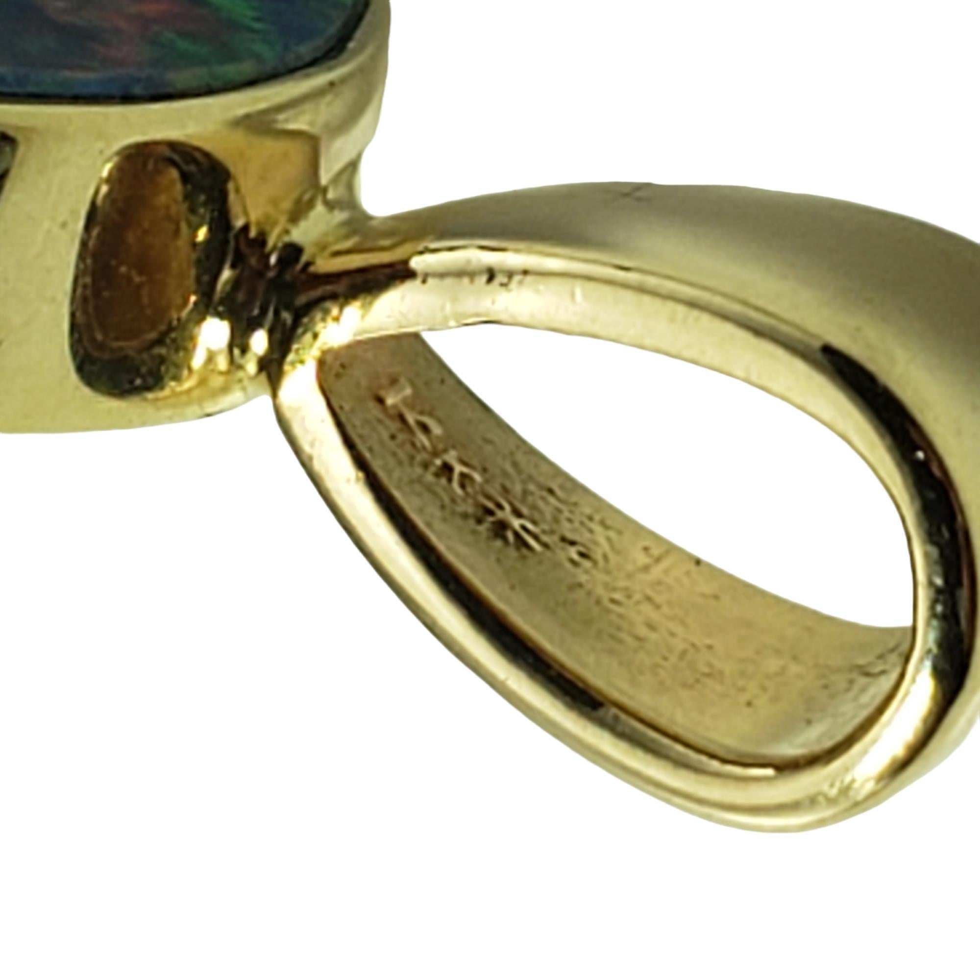 Women's Vintage 14K Yellow Gold Opal Doublet Pendant # 15407