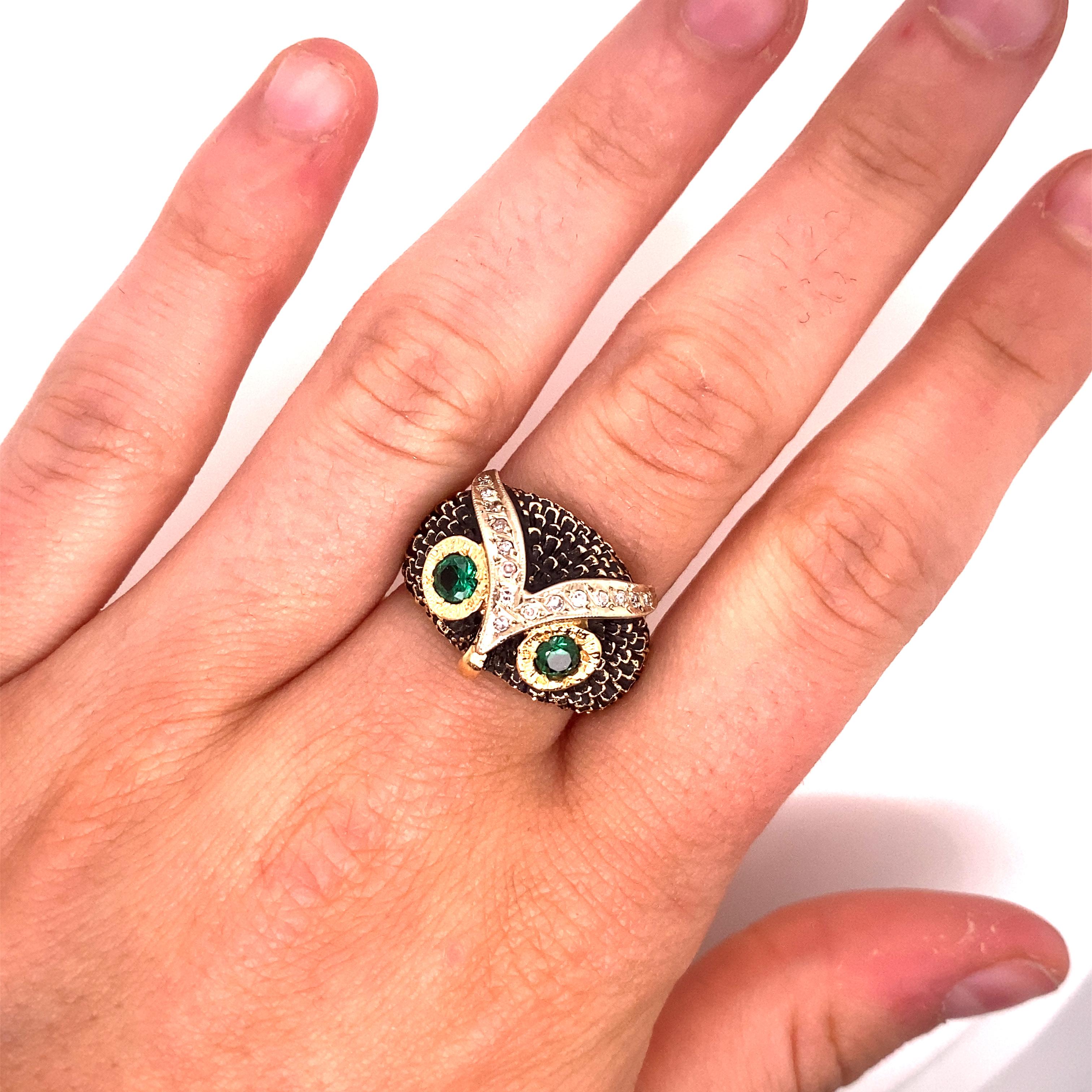 Eule-Ring, 14 Karat Gelbgold 1