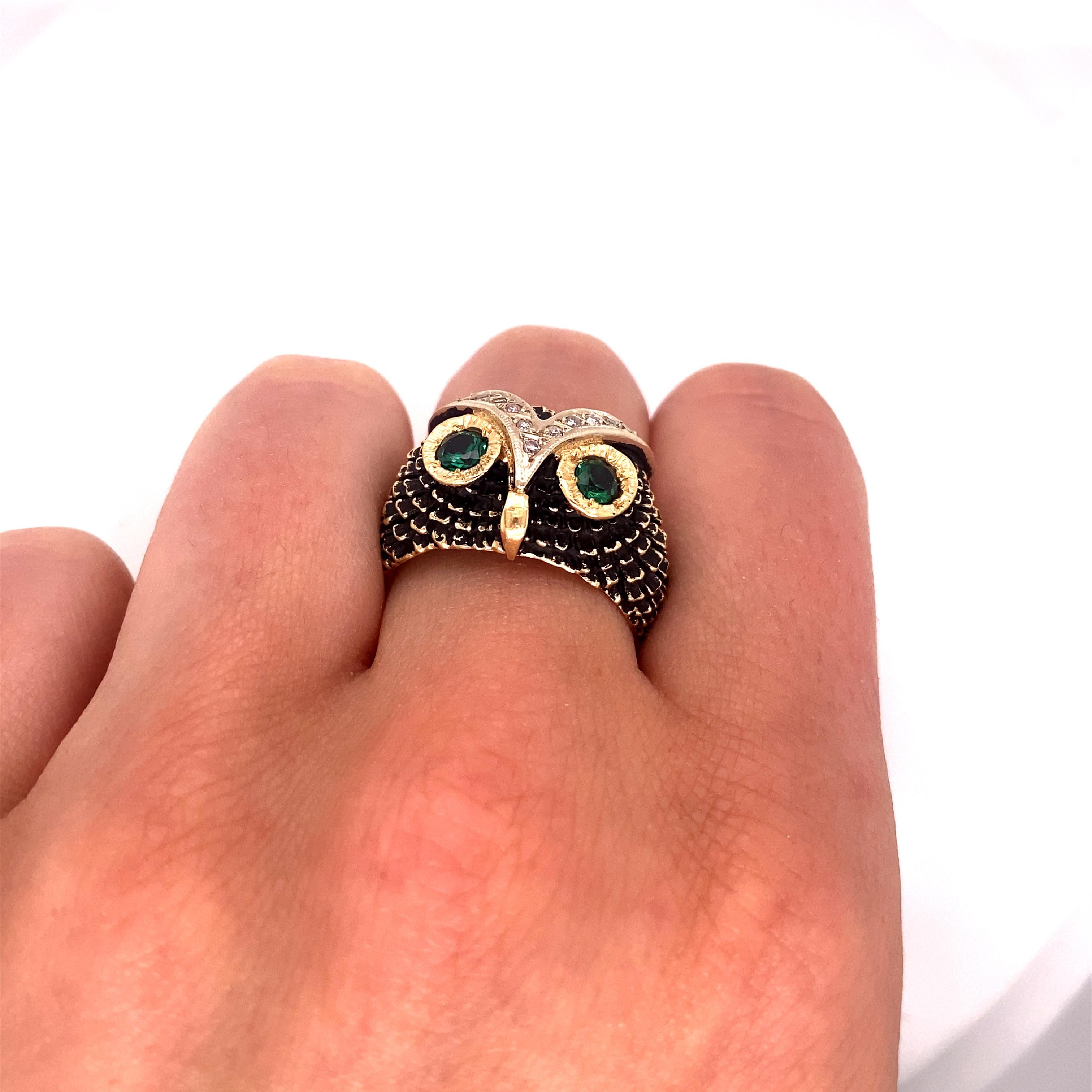 Eule-Ring, 14 Karat Gelbgold 2